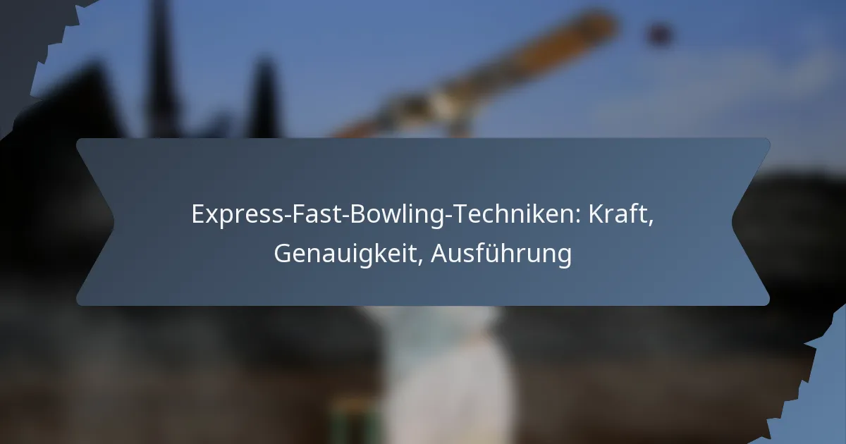 Express-Fast-Bowling-Techniken: Kraft, Genauigkeit, Ausführung