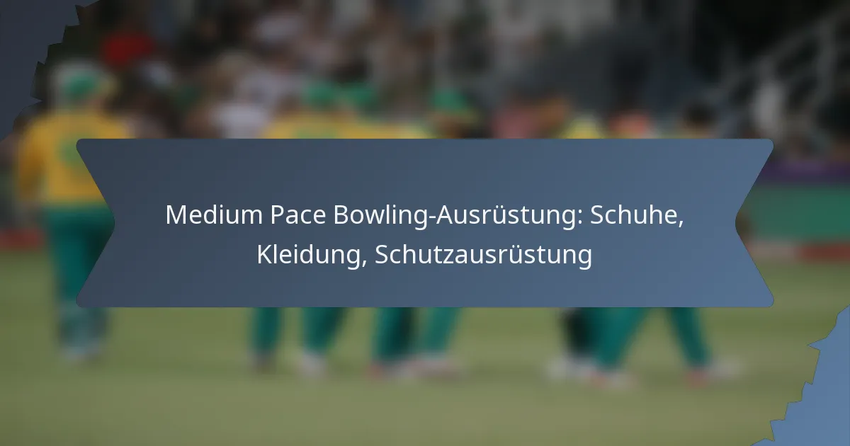 Medium Pace Bowling-Ausrüstung: Schuhe, Kleidung, Schutzausrüstung