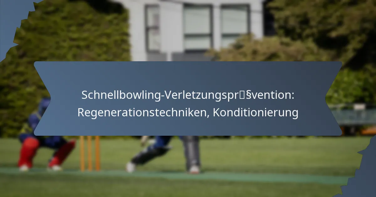 Schnellbowling-Verletzungsprävention: Regenerationstechniken, Konditionierung