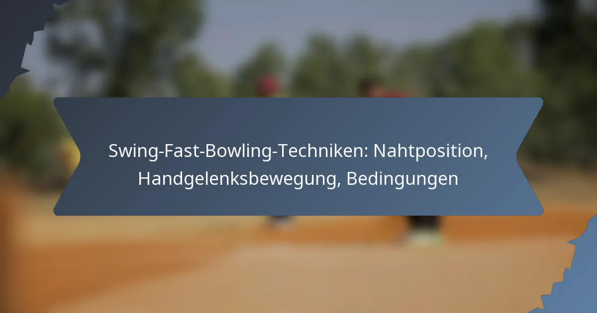 Swing-Fast-Bowling-Techniken: Nahtposition, Handgelenksbewegung, Bedingungen