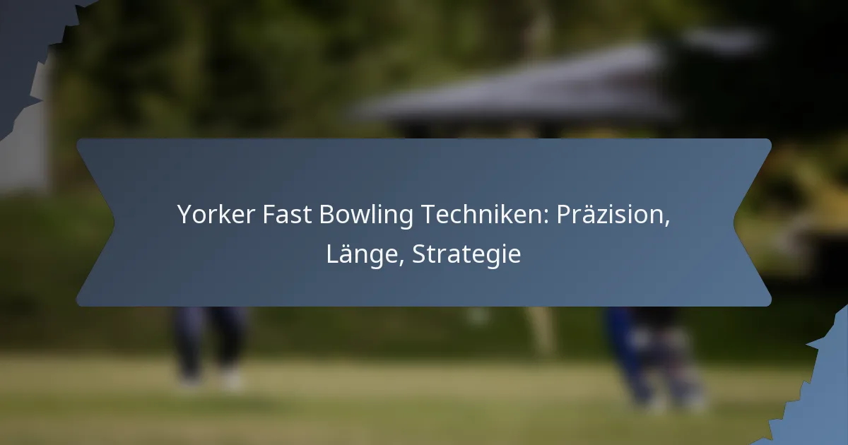 Yorker Fast Bowling Techniken: Präzision, Länge, Strategie