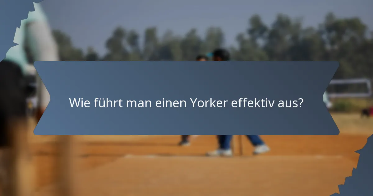 Wie führt man einen Yorker effektiv aus?